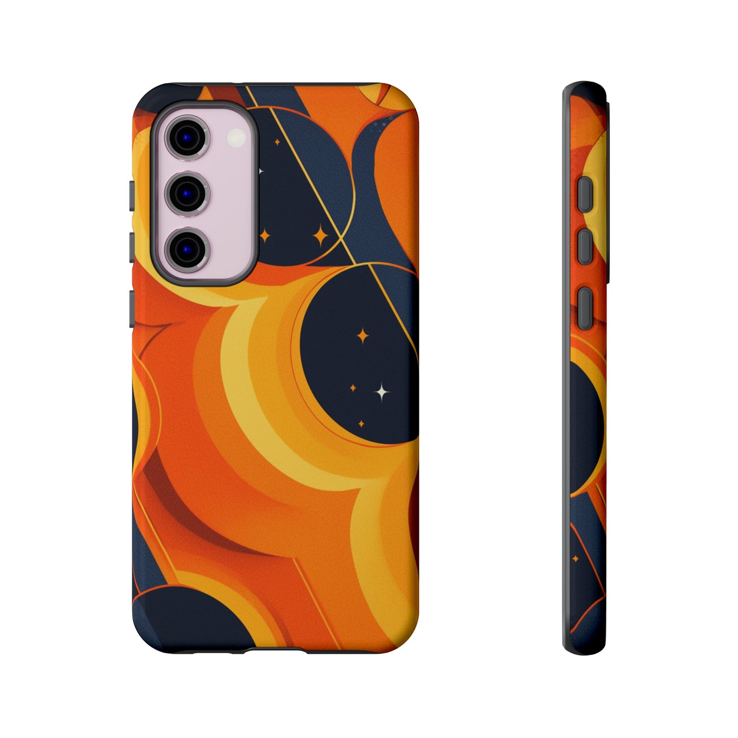 Orange & Black Groovy Patterns iPhone Case / Samsung Case