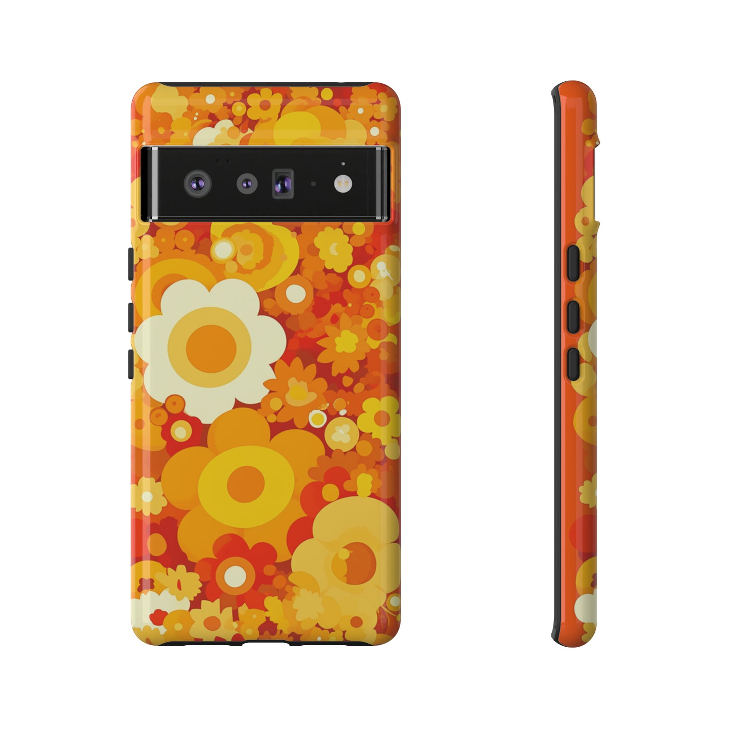 Big Bright Orange Abstract Floral iPhone Case / Samsung Case