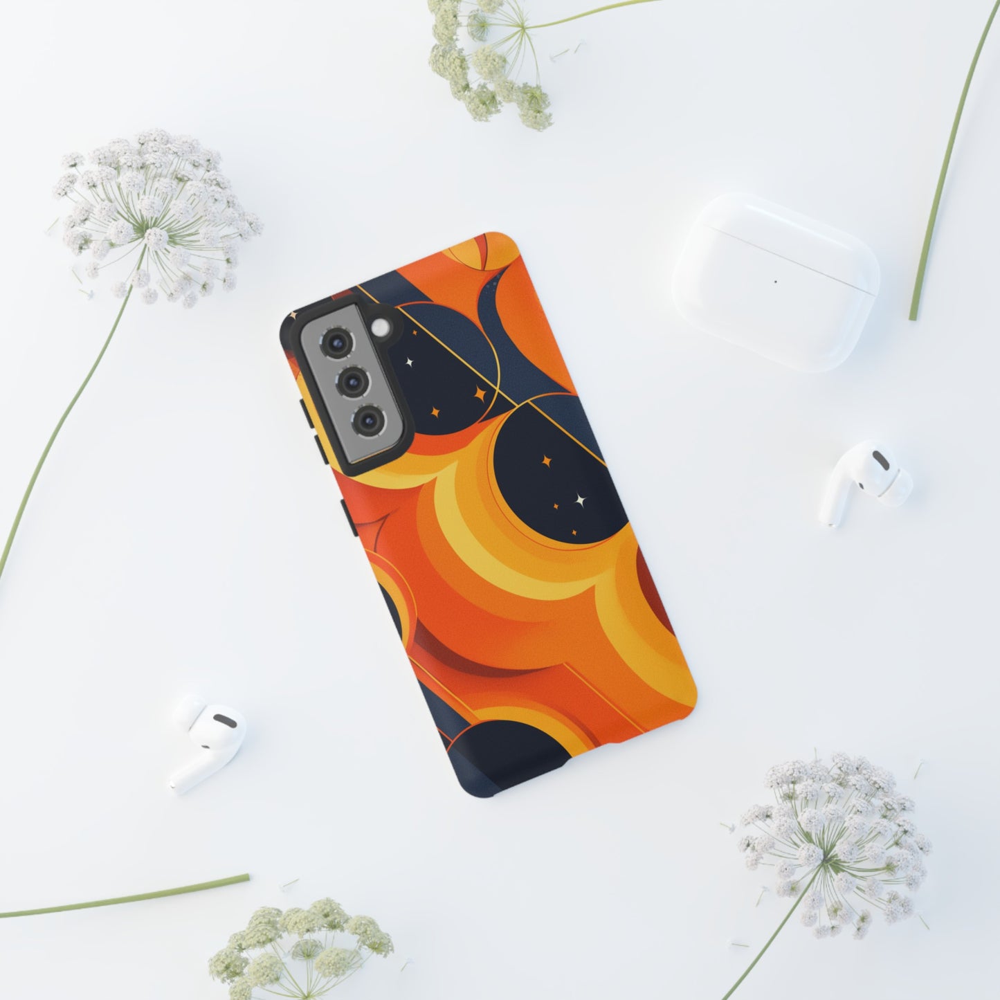 Orange & Black Groovy Patterns iPhone Case / Samsung Case