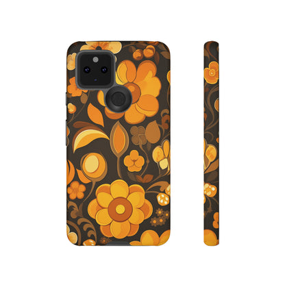 Abstract Retro 70s Dark Wildflower Patterns iPhone Case / Samsung Case