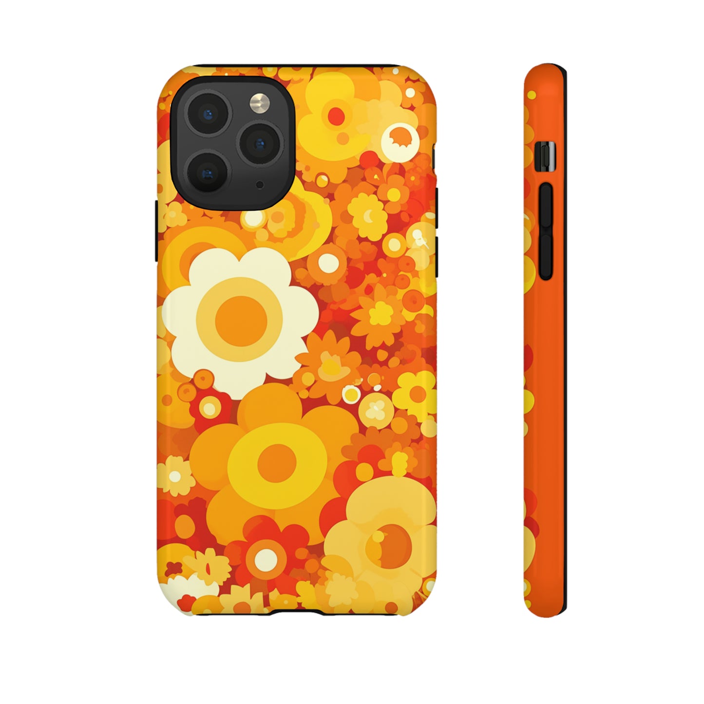 Big Bright Orange Abstract Floral iPhone Case / Samsung Case