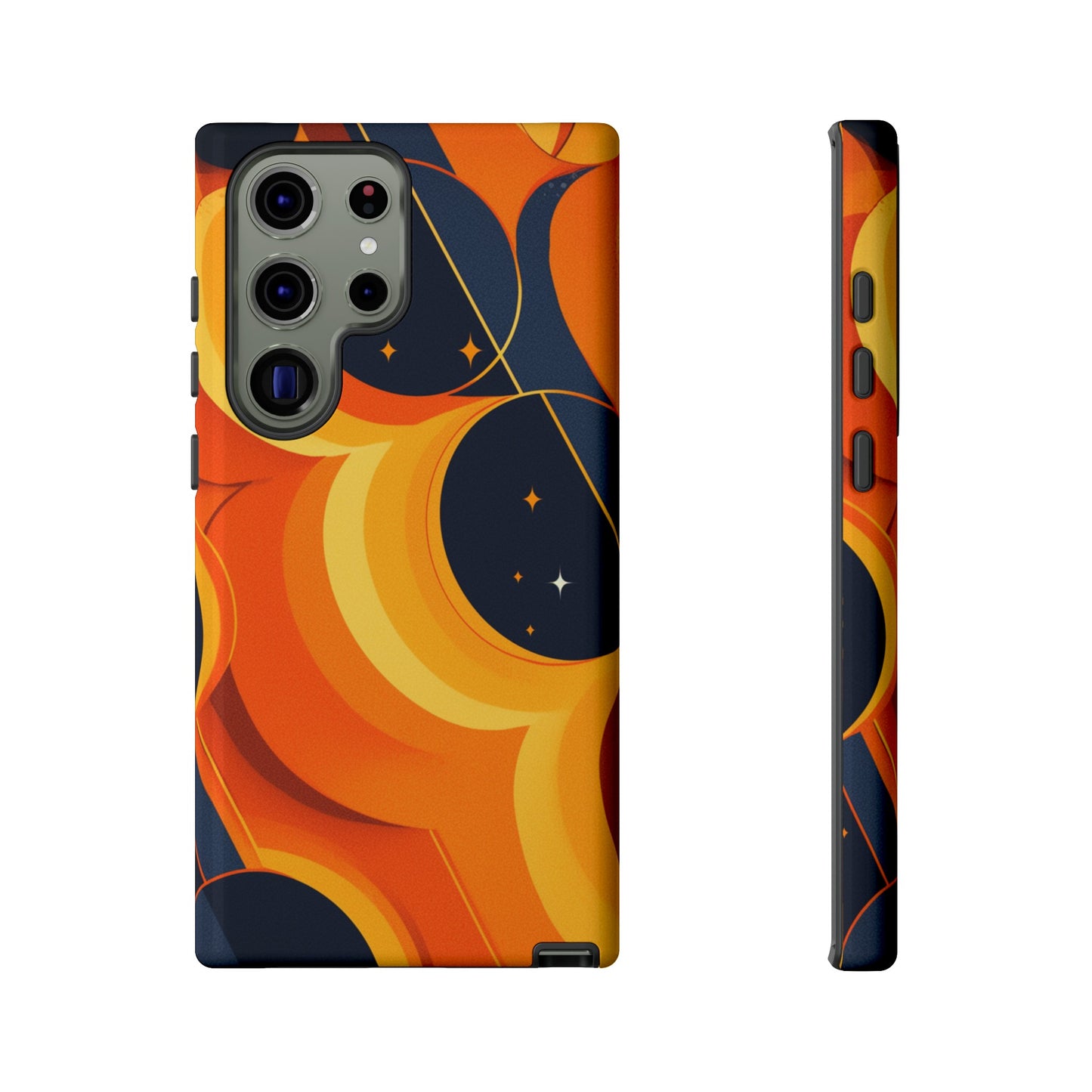 Orange & Black Groovy Patterns iPhone Case / Samsung Case