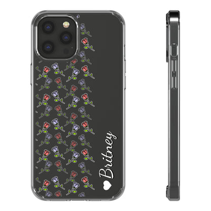 Custom Light Floral Pattern | Clear iPhone Case / Samsung Case