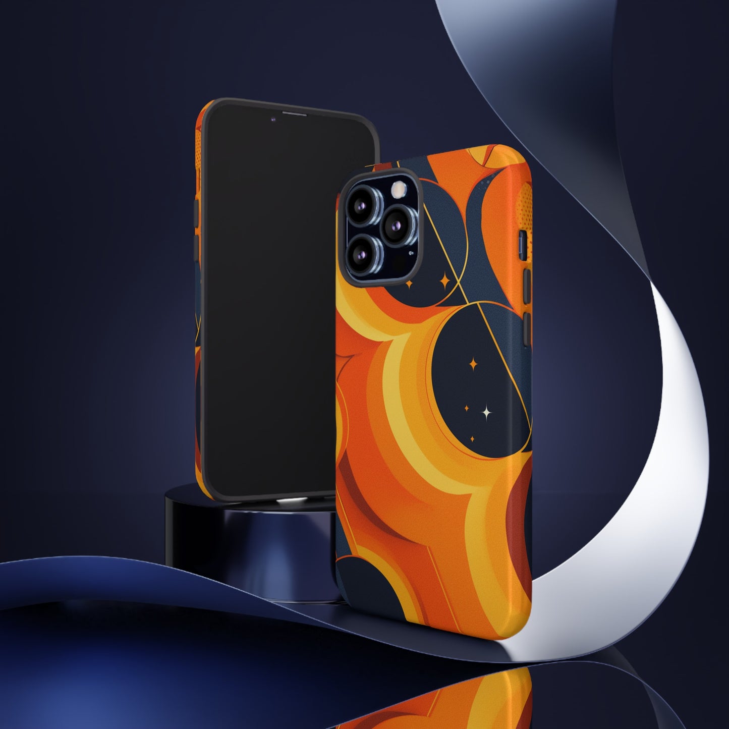 Orange & Black Groovy Patterns iPhone Case / Samsung Case