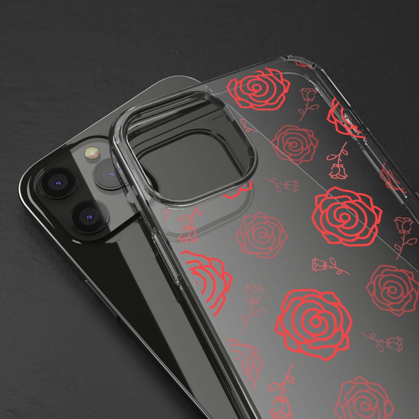 Thin Rose Pattern | Clear iPhone Case / Samsung Case