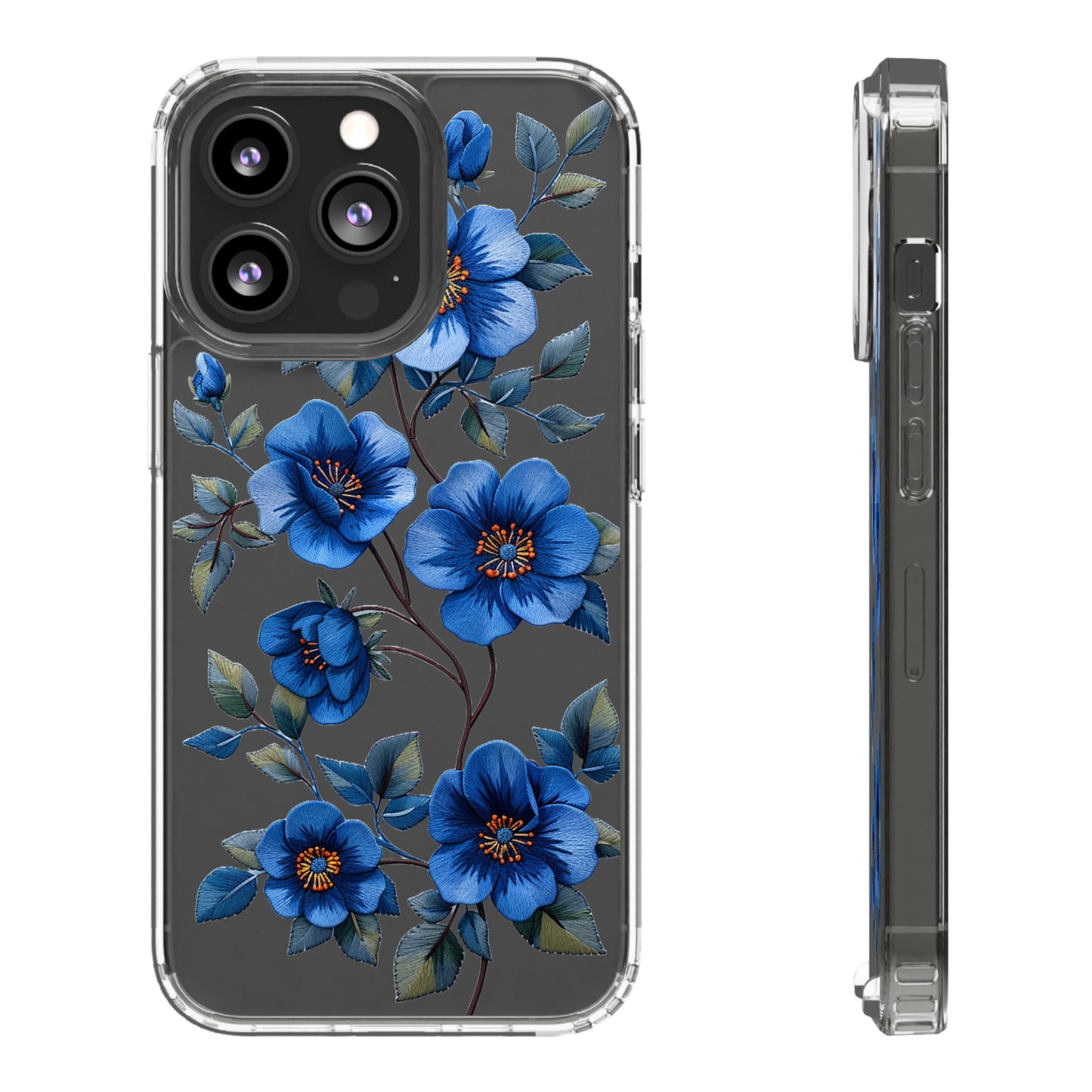 Royal Blue Pansies | Clear iPhone Case / Samsung Case