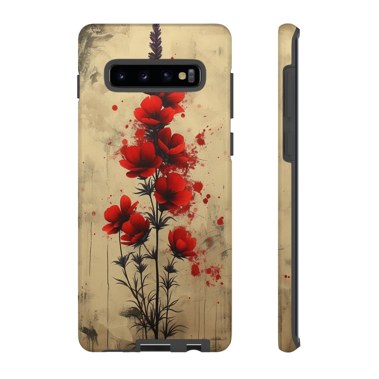 Vintage Red Roses, Wildflowers iPhone Case