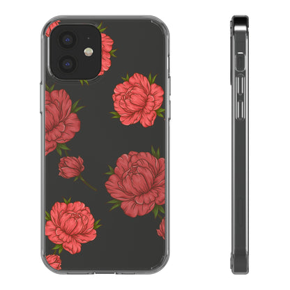 Red Flowers | Clear iPhone Case / Samsung Case