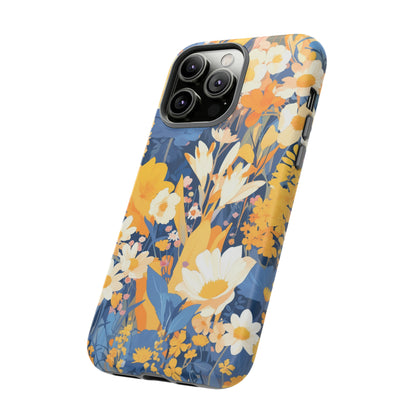 Wildflower Blooms, Abstract Retro Floral iPhone Case / Samsung Case