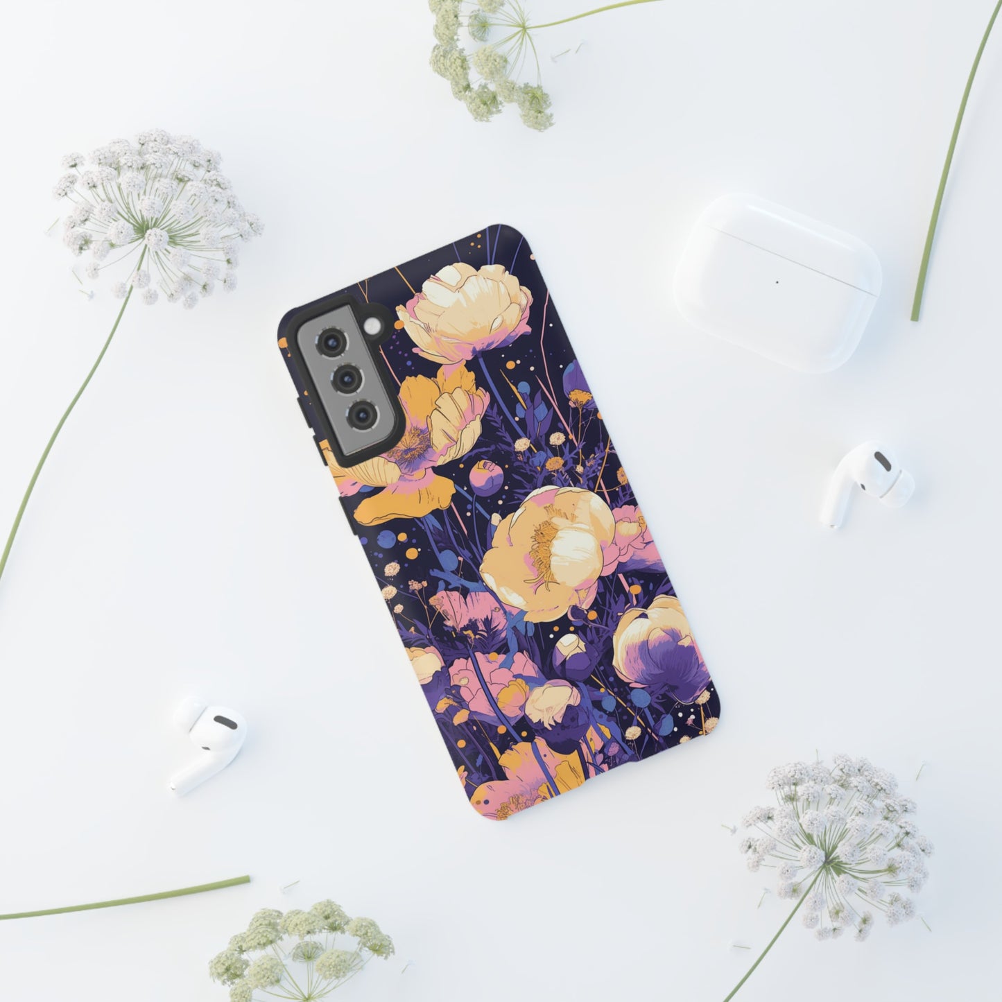 Night Cotton Flowers iPhone Case / Samsung Case