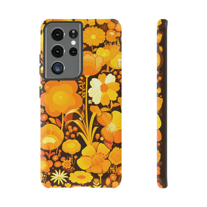 Retro Yellow Flower Patterns iPhone Case / Samsung Case