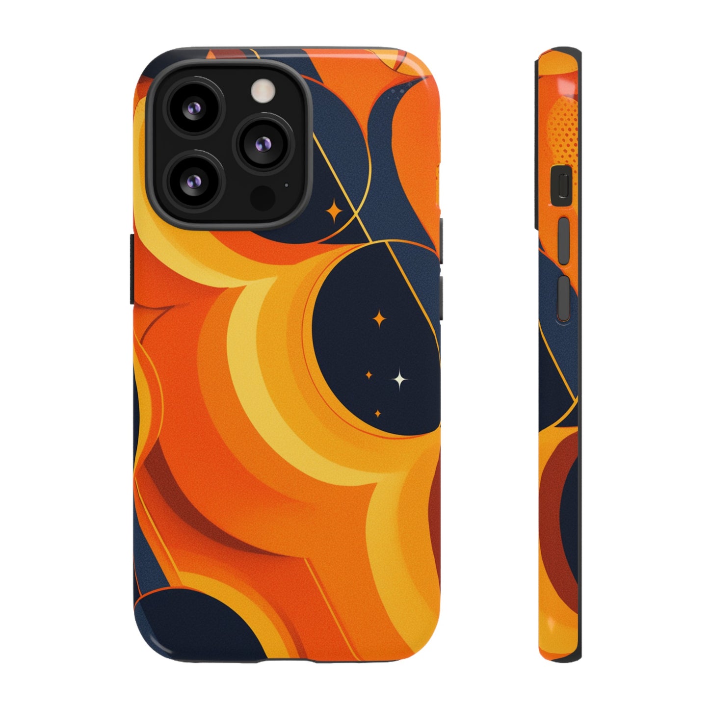 Orange & Black Groovy Patterns iPhone Case / Samsung Case