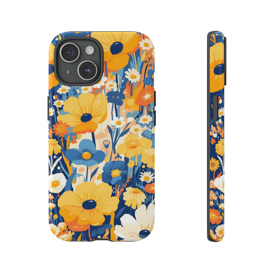 Retro Floral Art Aesthetic iPhone Case 15 Pro Max 14 13 12 11 Mini, Samsung Galaxy S23, Google Pixel 7, Gift For Flower Lover Gift For Her