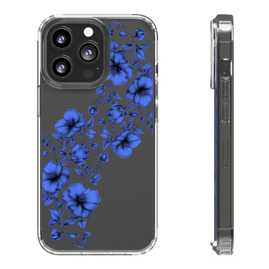 Deep Blue Flower Sea | Clear iPhone Case / Samsung Case