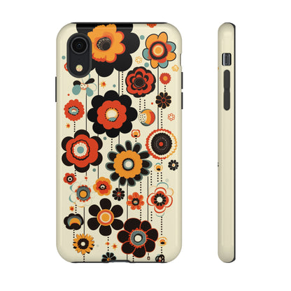 Minimalistic Round Flowers & Thin Vines Pattern iPhone Case