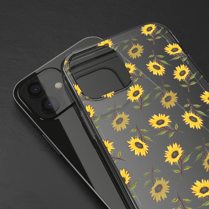 Sunflower Pattern | Clear iPhone Case / Samsung Case