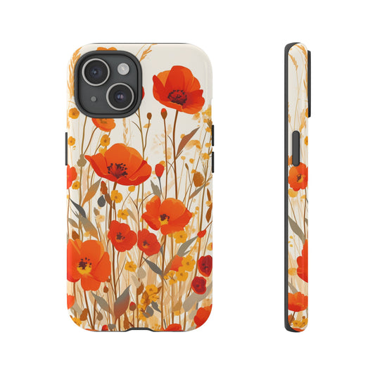 Tall Red Floral iPhone Case / Samsung Case