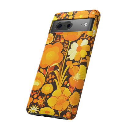 Retro Yellow Flower Patterns iPhone Case / Samsung Case