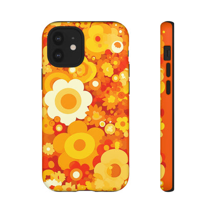 Big Bright Orange Abstract Floral iPhone Case / Samsung Case