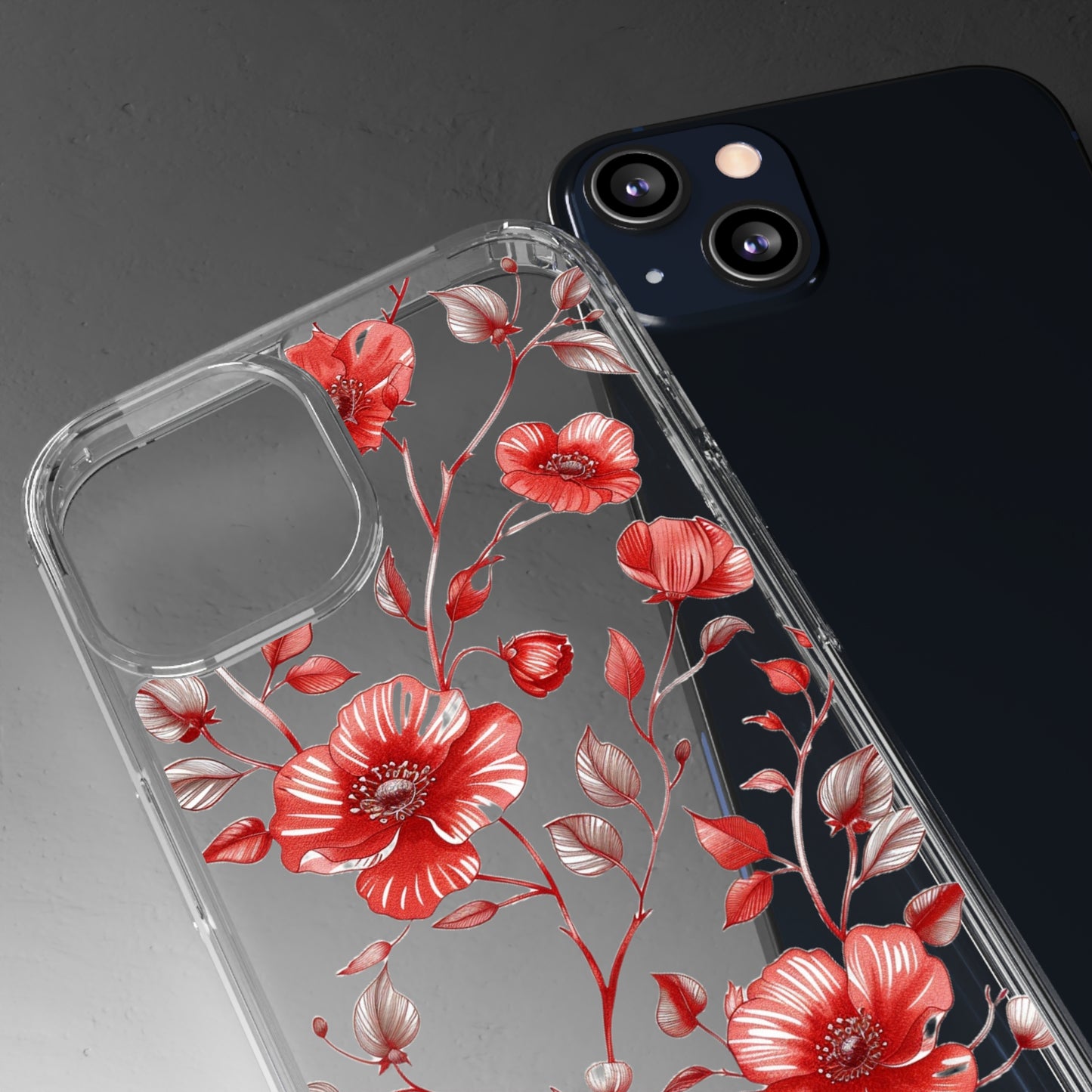 Scarlet Red Pansies | Clear iPhone Case / Samsung Case