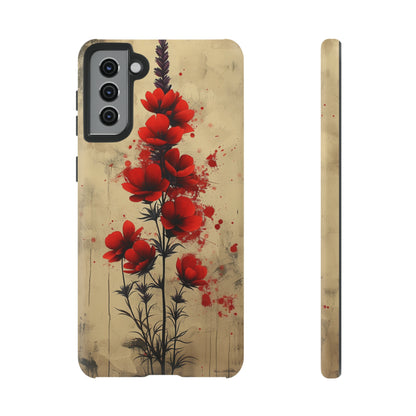 Vintage Red Roses, Wildflowers iPhone Case