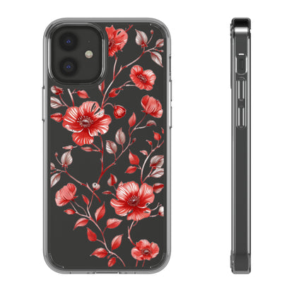 Scarlet Red Pansies | Clear iPhone Case / Samsung Case