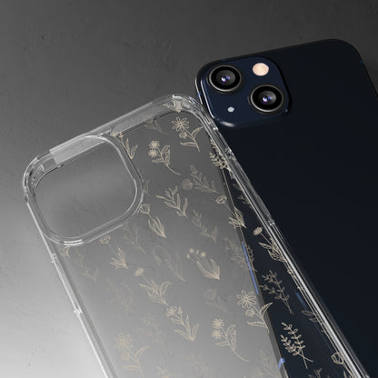 Light Gold Floral Sea | Clear iPhone Case / Samsung Case