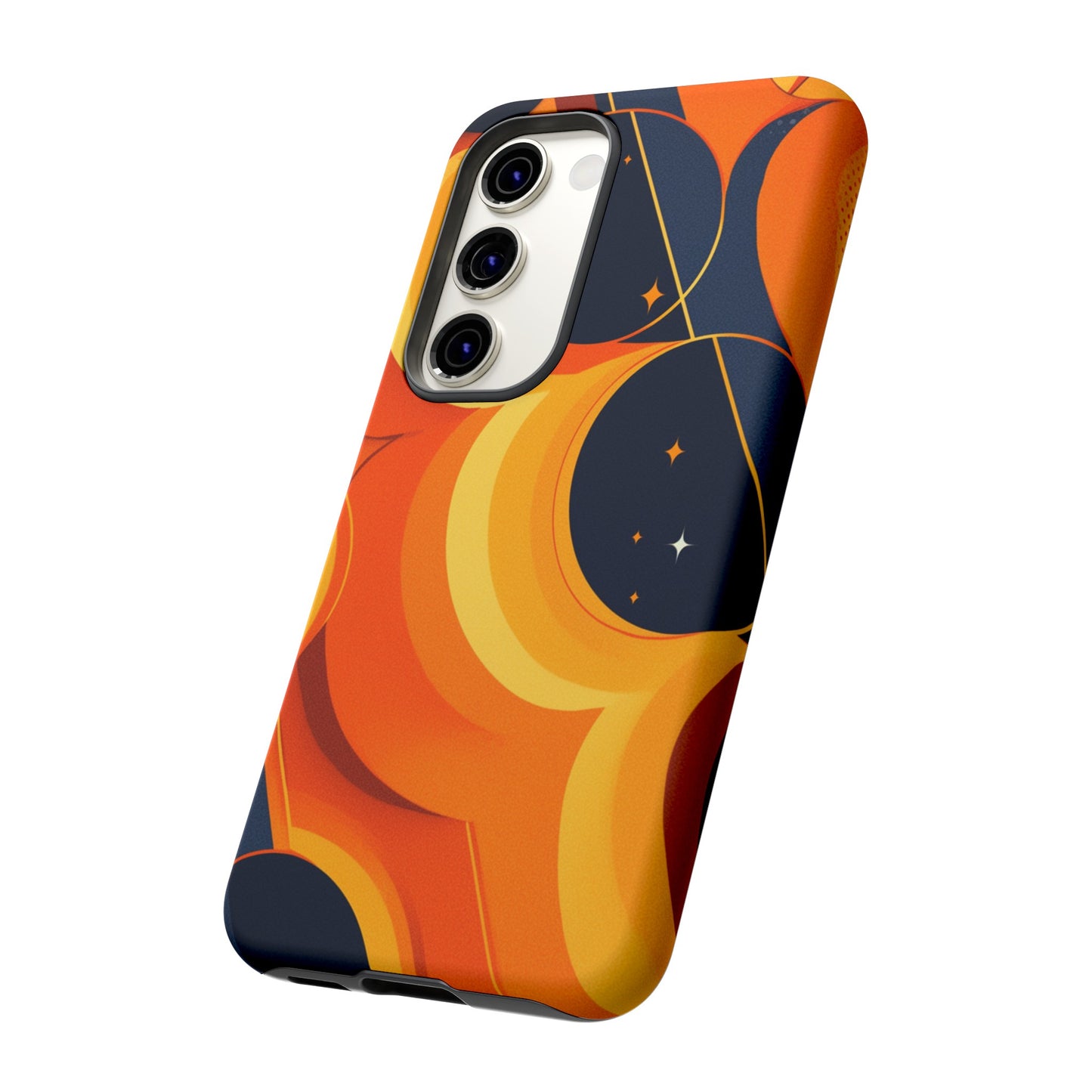 Orange & Black Groovy Patterns iPhone Case / Samsung Case