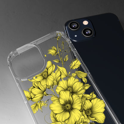 Pressed Yellow Flowers | Clear iPhone Case / Samsung Case