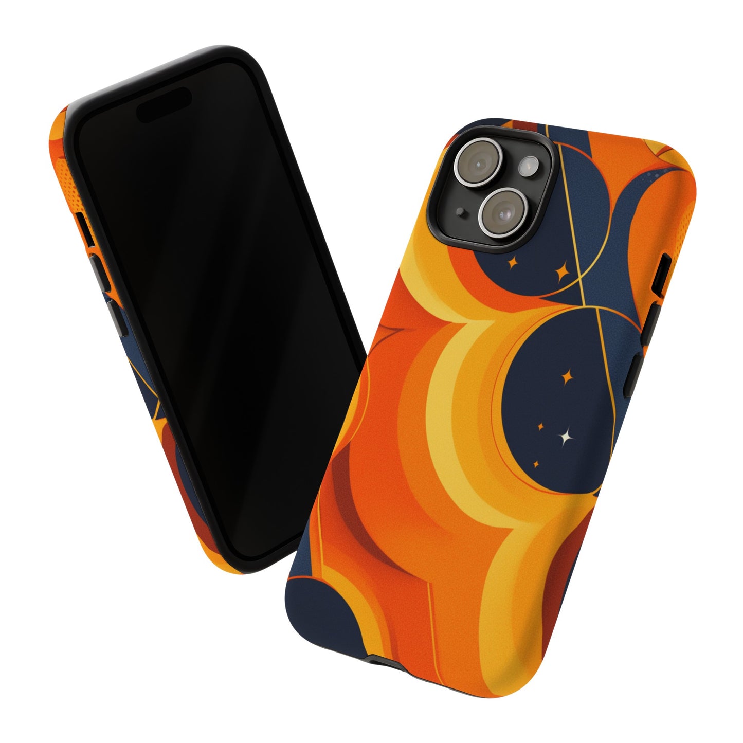 Orange & Black Groovy Patterns iPhone Case / Samsung Case