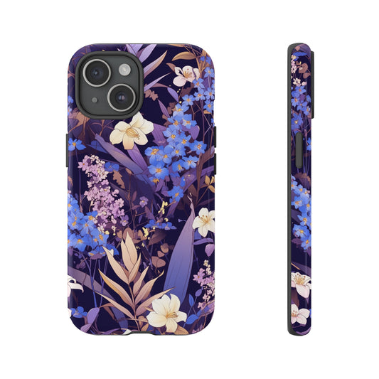 Purple Vintage Flowers iPhone Case / Samsung Case