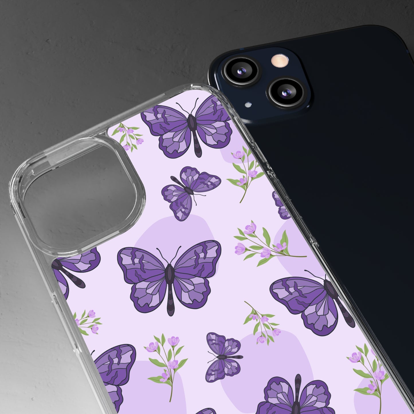 Purple Butterflies | Clear iPhone Case / Samsung Case