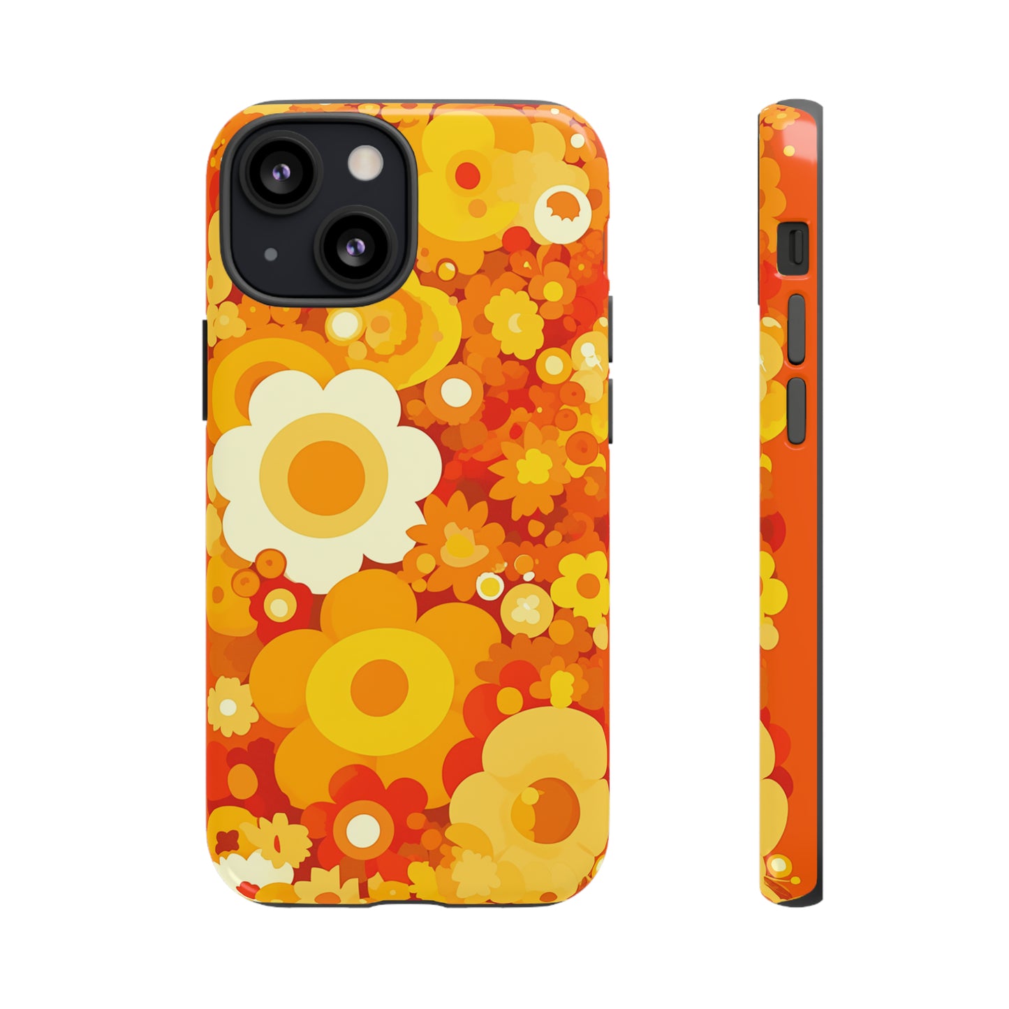 Big Bright Orange Abstract Floral iPhone Case / Samsung Case