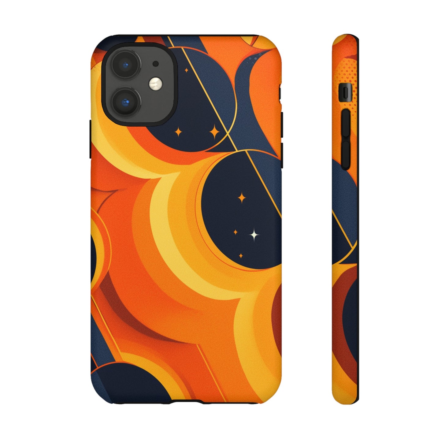 Orange & Black Groovy Patterns iPhone Case / Samsung Case