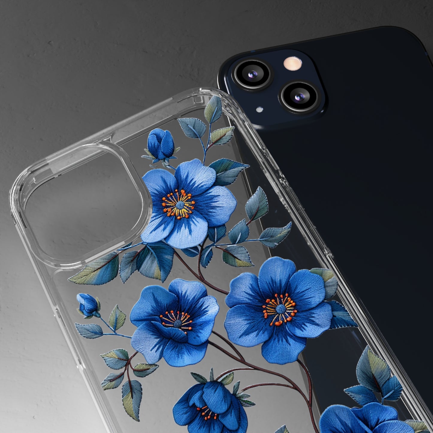 Royal Blue Pansies | Clear iPhone Case / Samsung Case