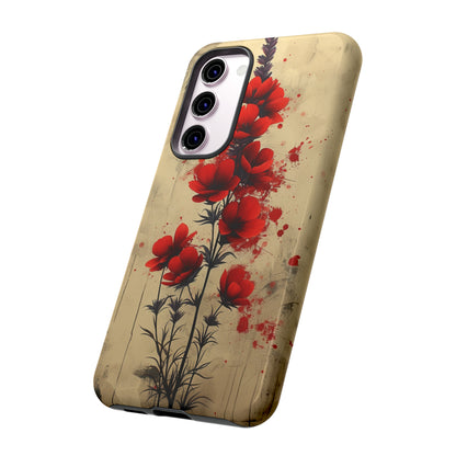 Vintage Red Roses, Wildflowers iPhone Case