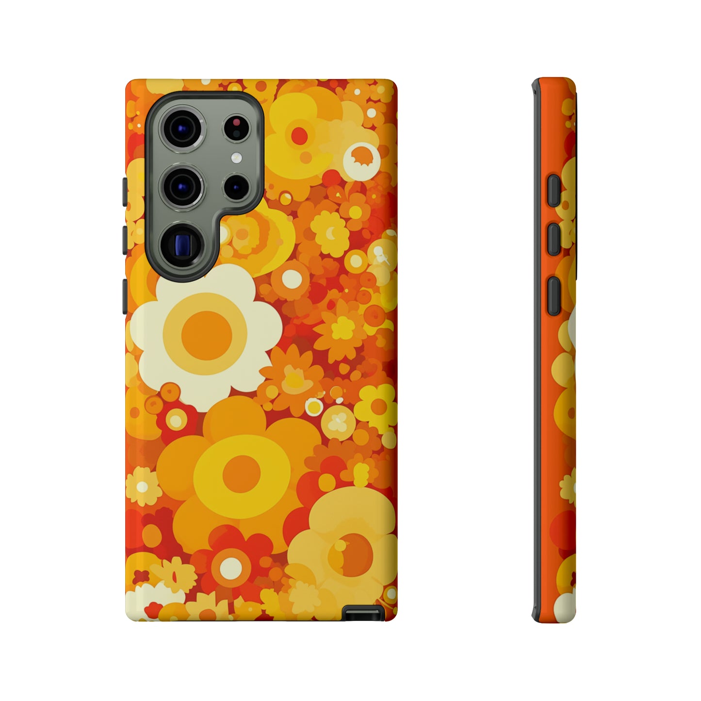 Big Bright Orange Abstract Floral iPhone Case / Samsung Case