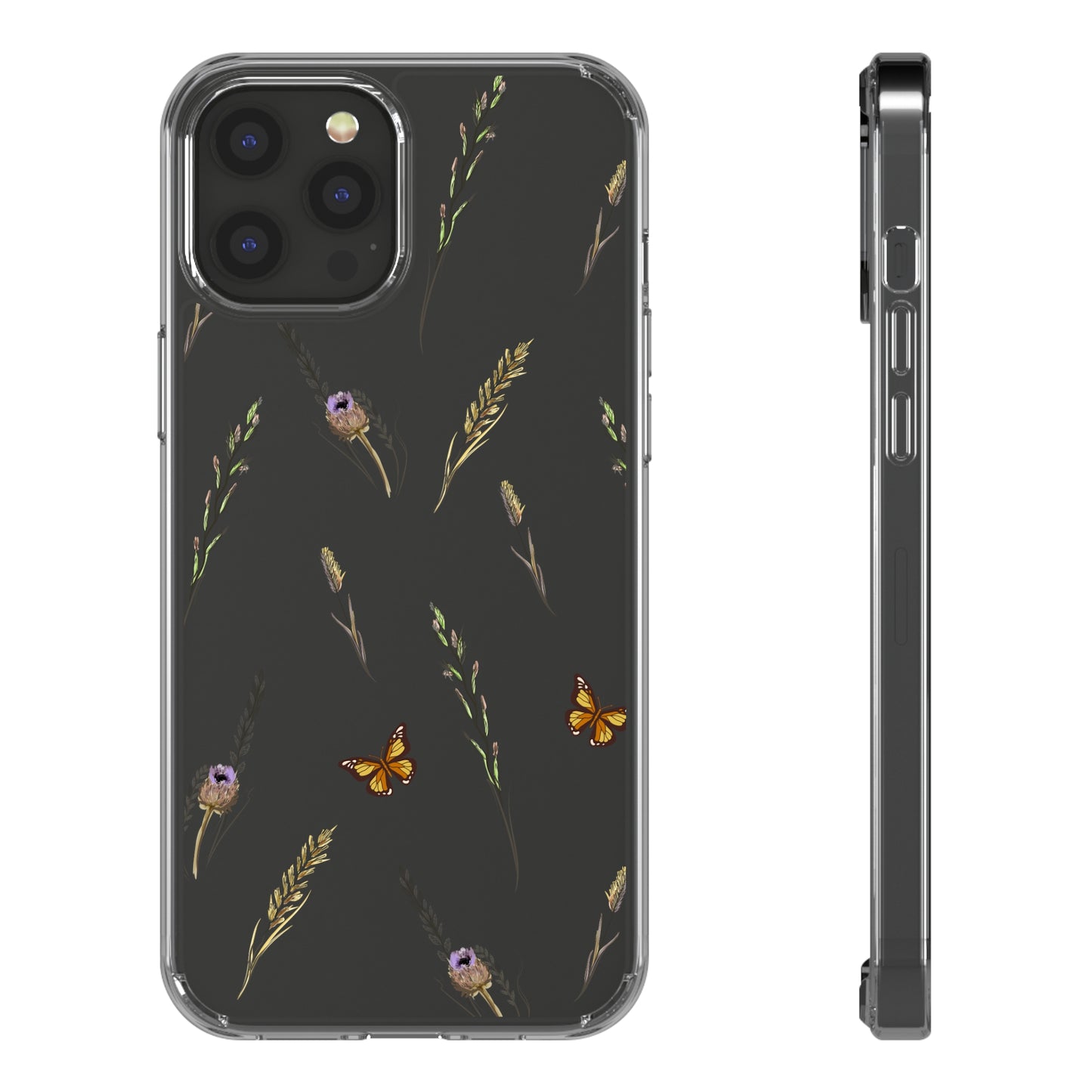 Gentle Wildflowers & Butterflies | Clear iPhone Case / Samsung Case