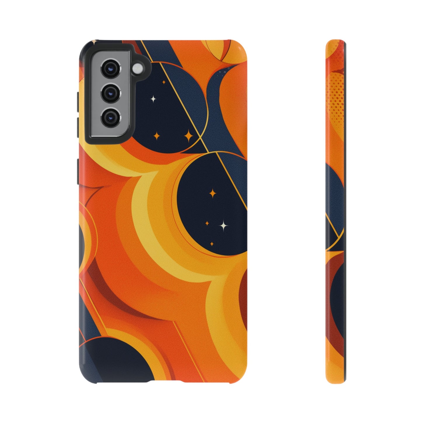 Orange & Black Groovy Patterns iPhone Case / Samsung Case