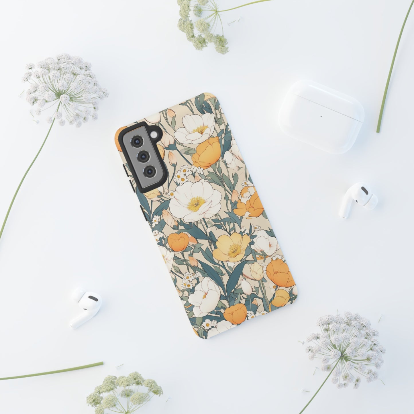 Tall White Flowers iPhone Case / Samsung Case