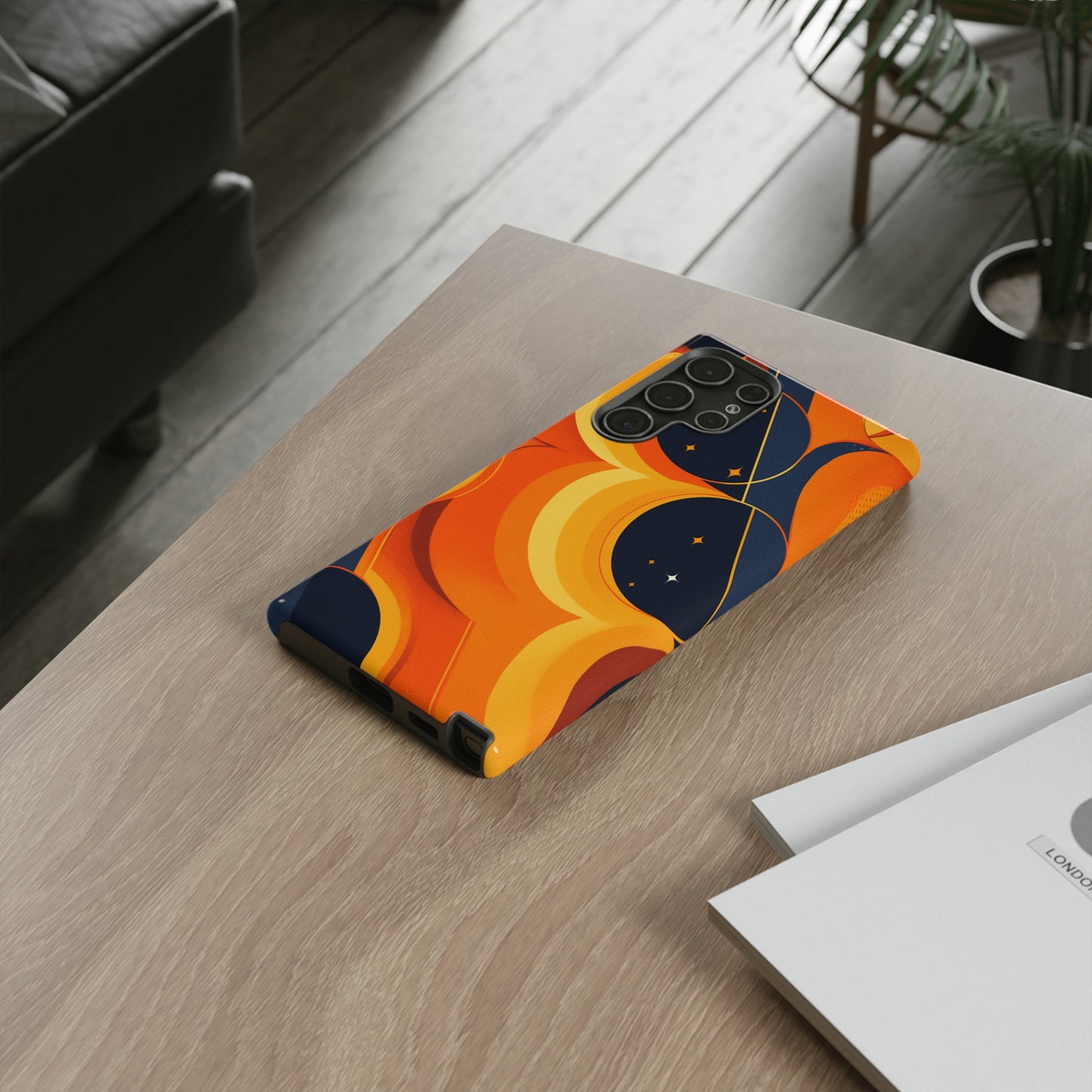 Orange & Black Groovy Patterns iPhone Case / Samsung Case