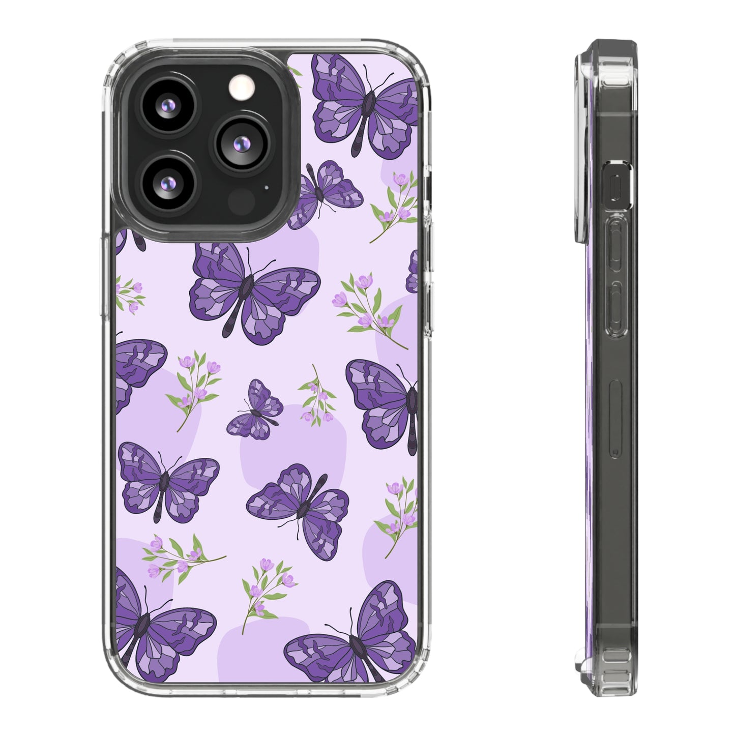 Purple Butterflies | Clear iPhone Case / Samsung Case