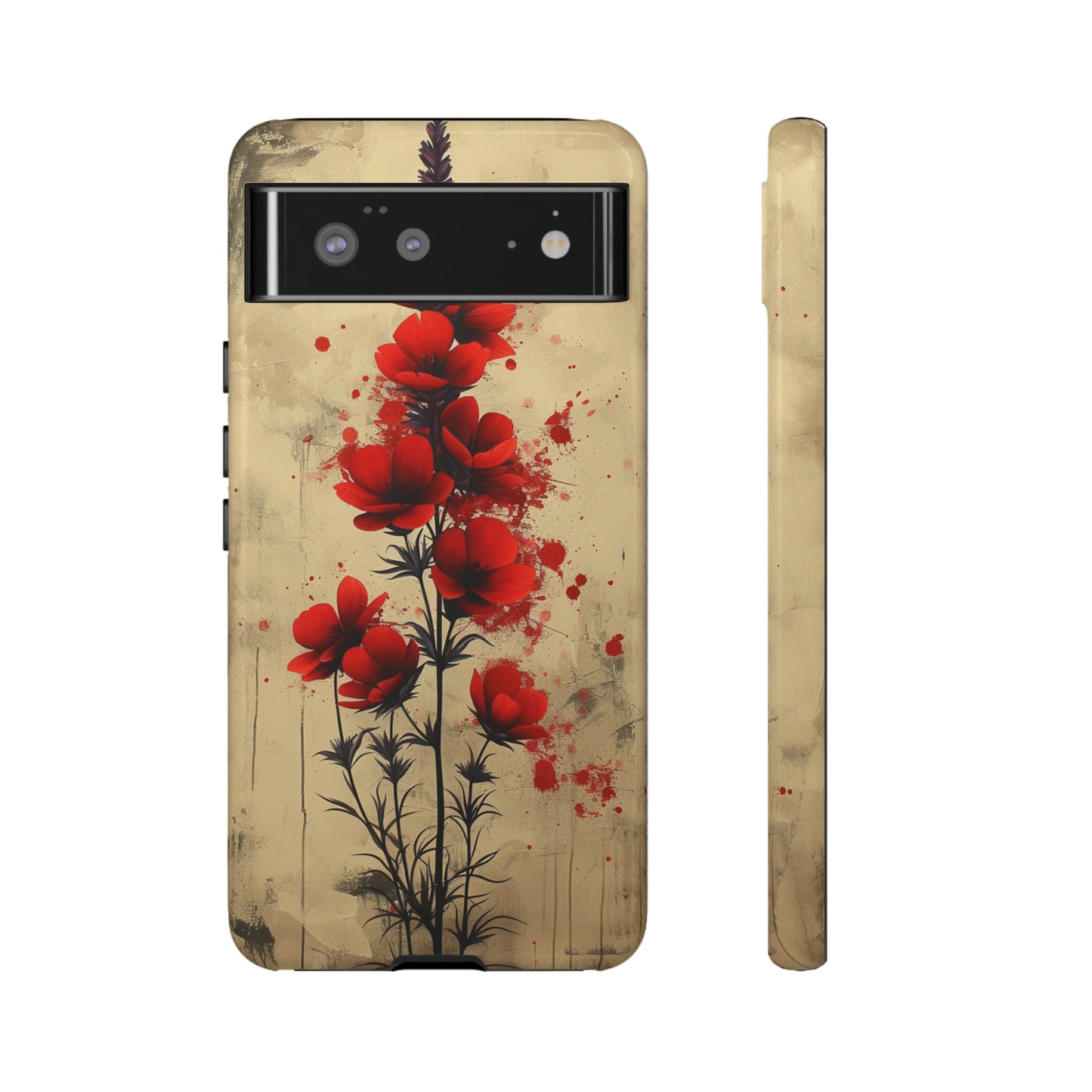 Vintage Red Roses, Wildflowers iPhone Case