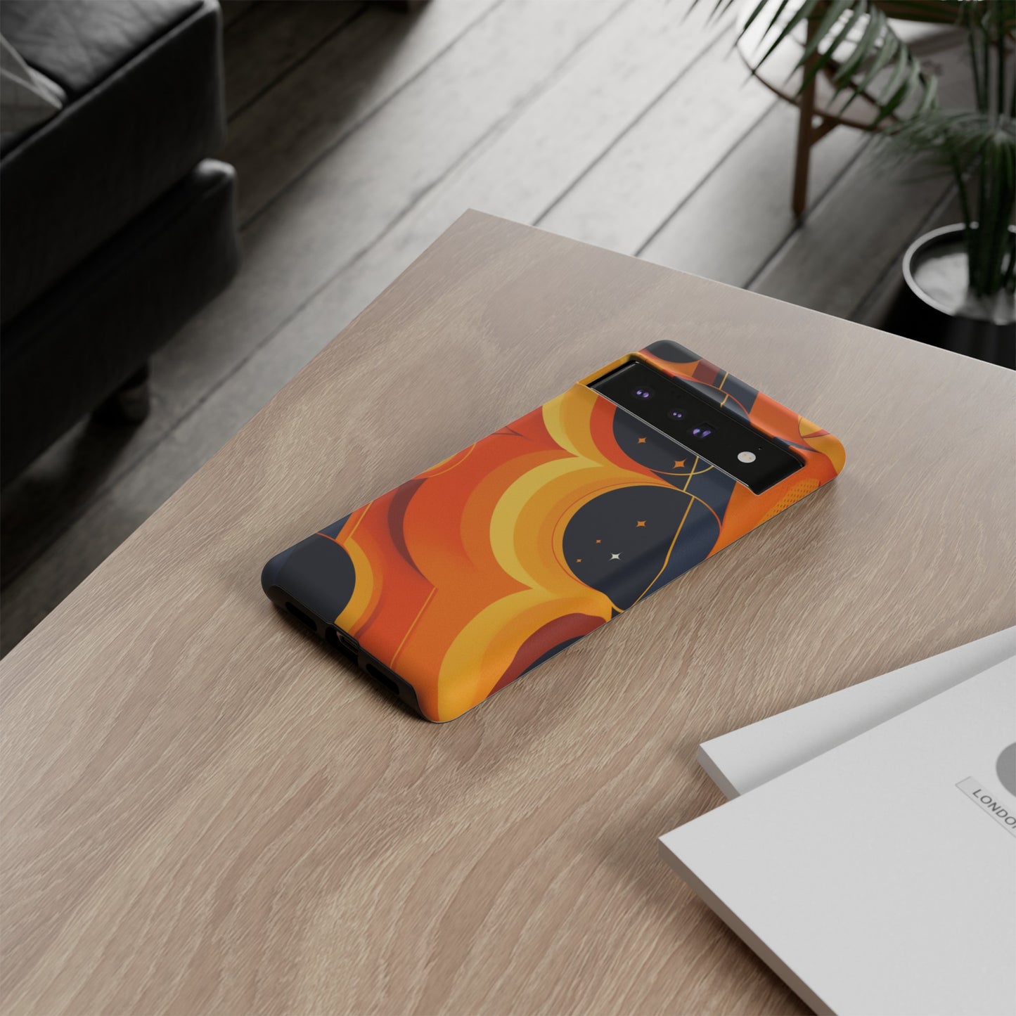 Orange & Black Groovy Patterns iPhone Case / Samsung Case