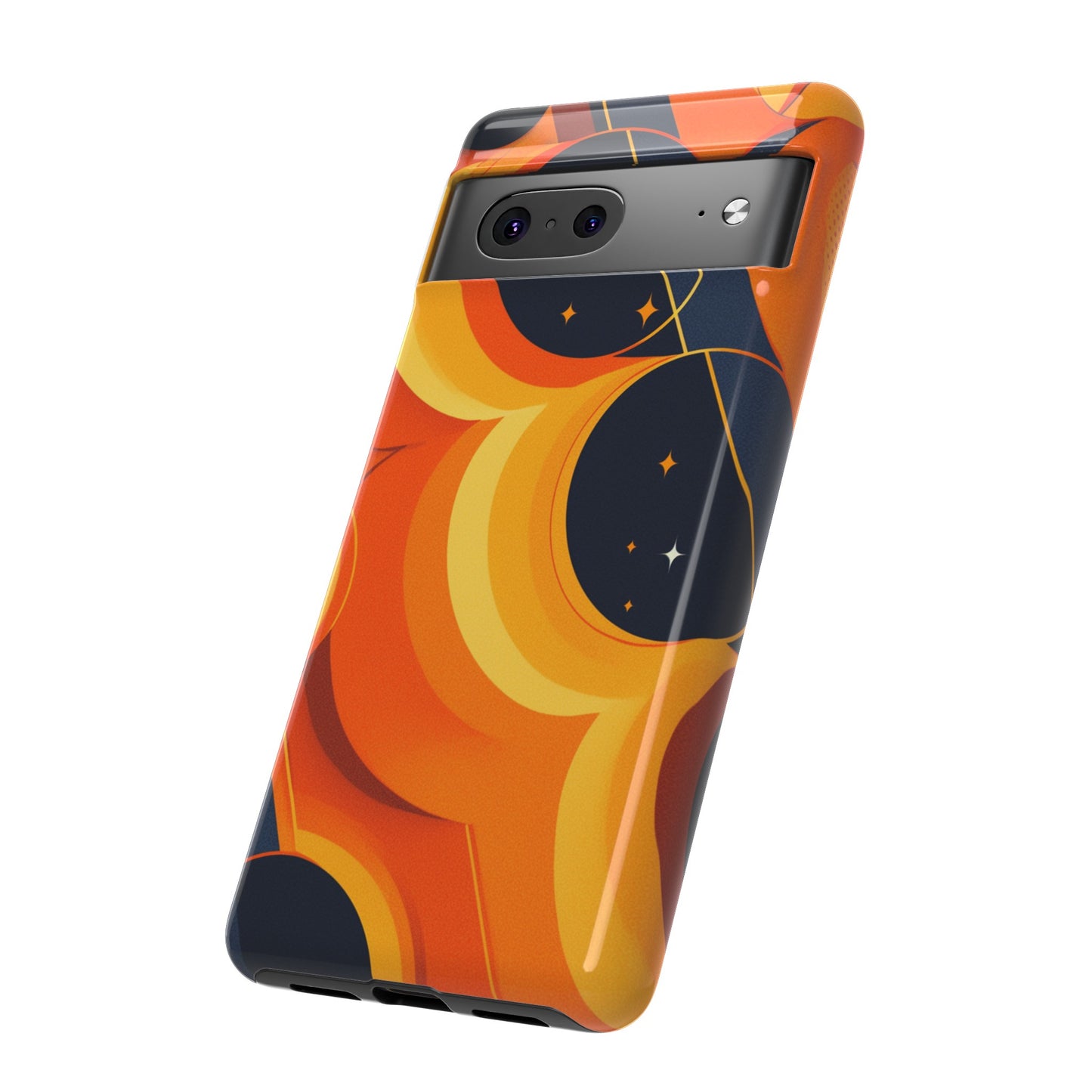 Orange & Black Groovy Patterns iPhone Case / Samsung Case