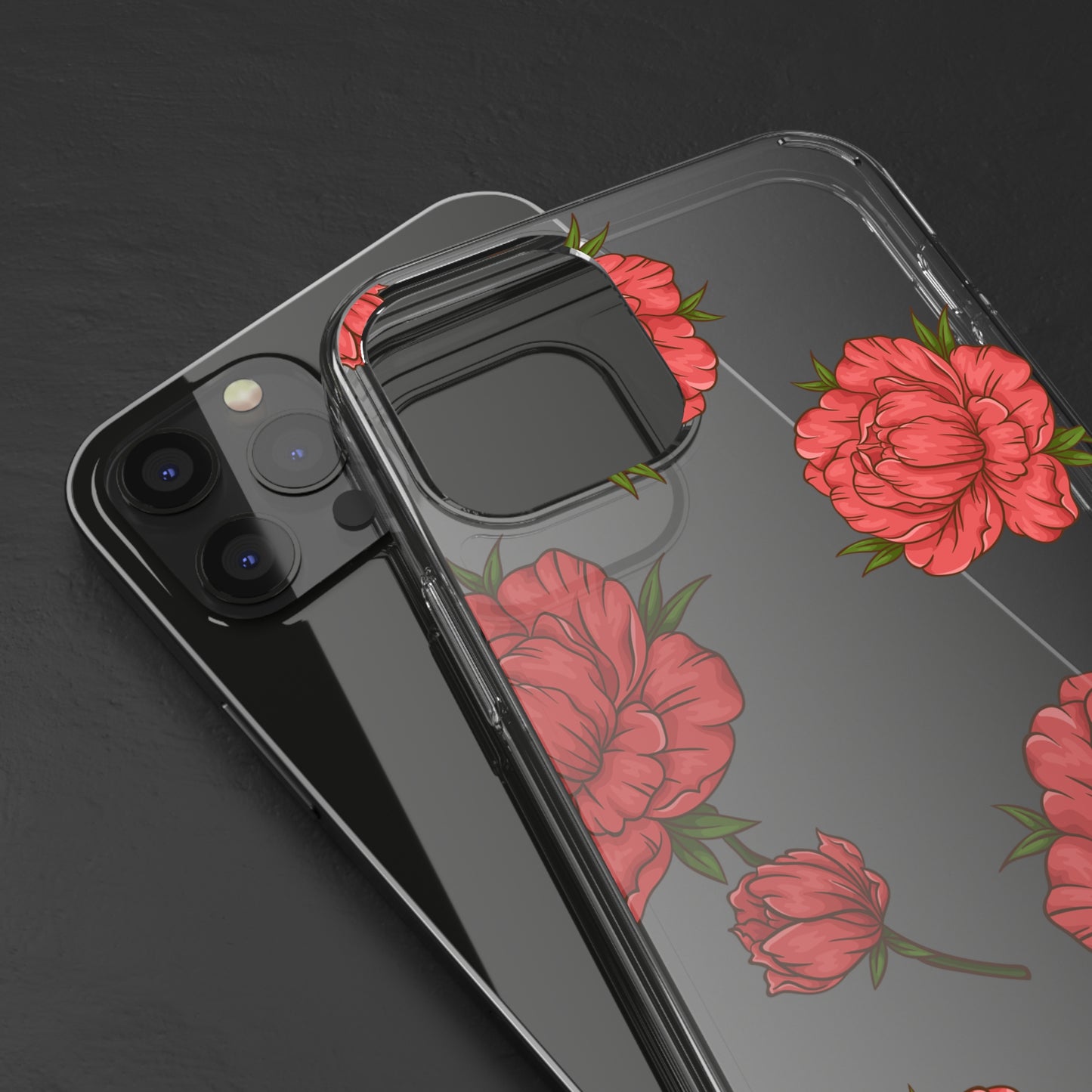 Red Flowers | Clear iPhone Case / Samsung Case