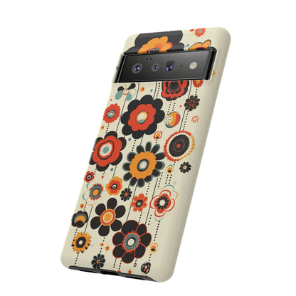 Minimalistic Round Flowers & Thin Vines Pattern iPhone Case