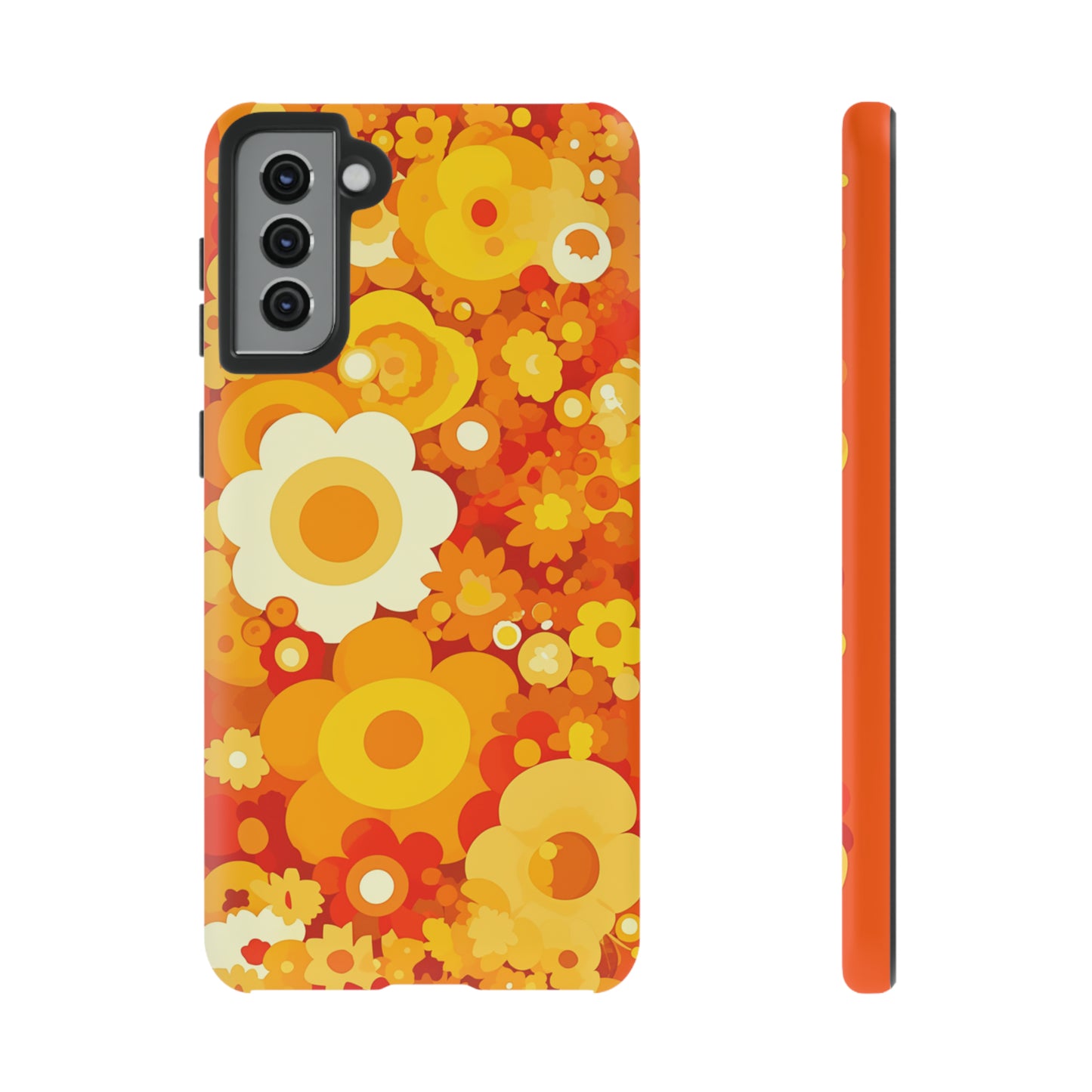 Big Bright Orange Abstract Floral iPhone Case / Samsung Case