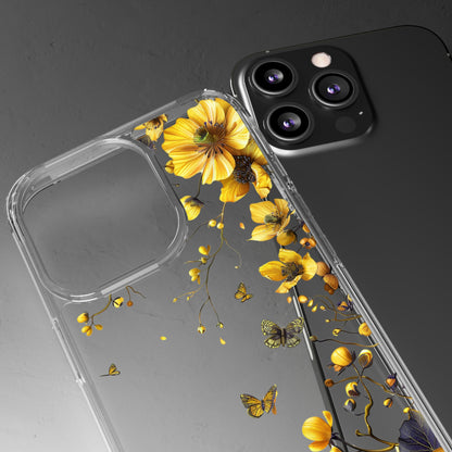 Beautiful Wildflower Vines | Yellow | Clear iPhone Case / Samsung Case