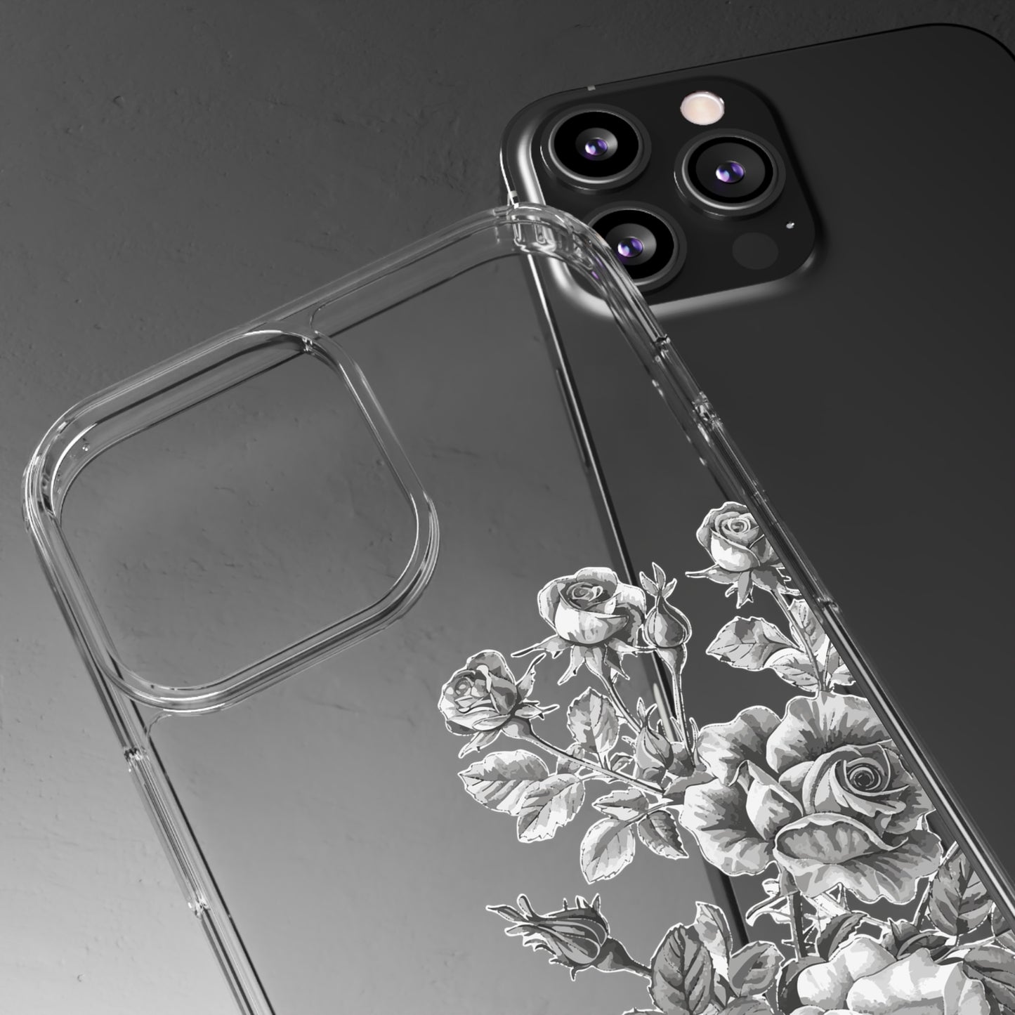 Chrome Roses | Clear iPhone Case / Samsung Case